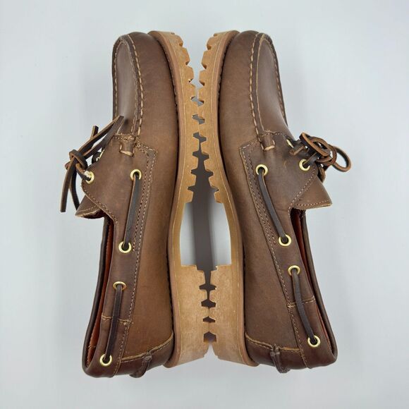 Sebago Mens 9.5 Brown Ranger Waxy Leather Boat Shoe Loafer Lug Sole Casual main image 6